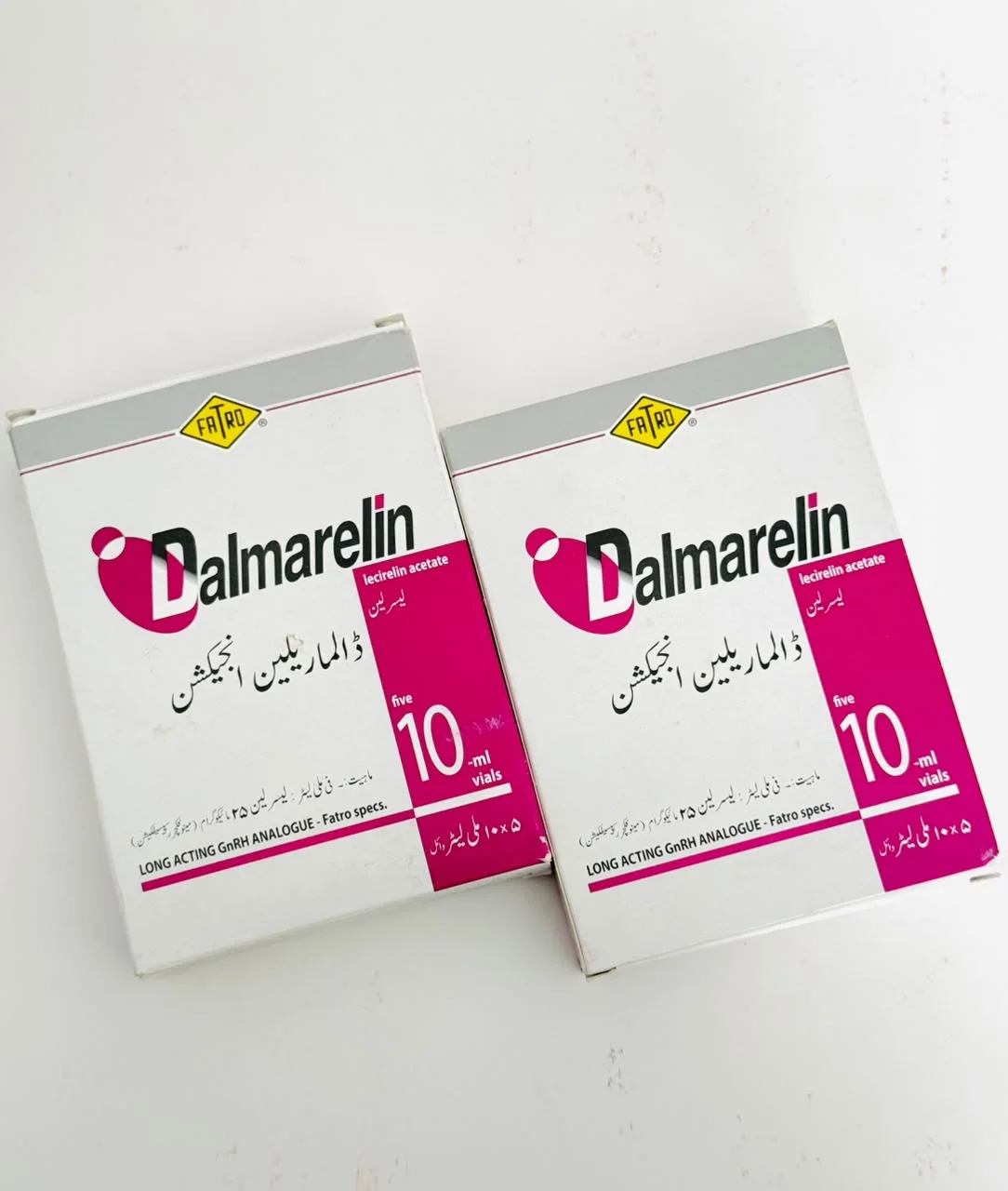 Dalmarelin carton rear detailing zero meat and milk withdrawal and veterinary indications