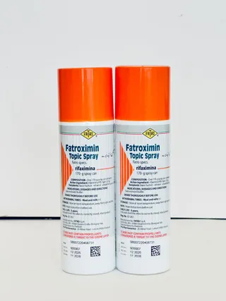 Fatroximin Topic Spray 170g packaging front with composition and withdrawal label