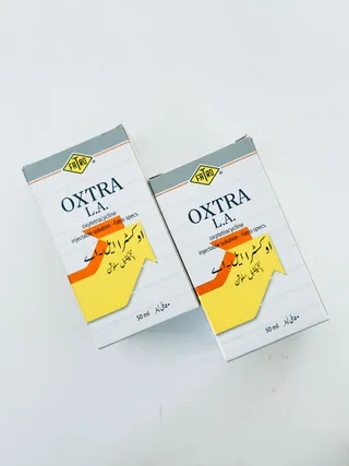 Oxtra L.A. 200 mg/ml long acting oxytetracycline injectable vial packaging