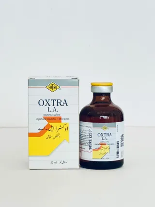 Oxtra L.A. carton with administration guidelines and withdrawal details