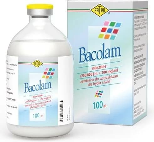 BACOLAM 100ml injectable suspension bottle and box